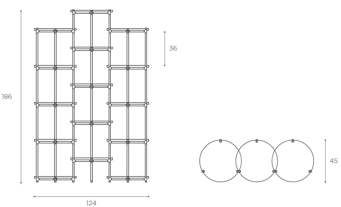 Книжный шкаф из меди с хрустальными столешницами EPÒNIMO Long Playing ARCH-00063939 - Вид №8