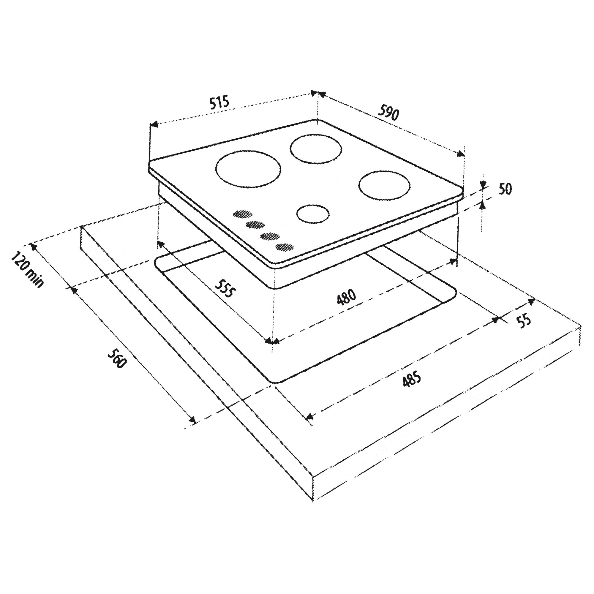 5351013 Газовая варочная поверхность KRONA ARDENTE 60 WH KRONA1 STDN-0022559 - Вид №7