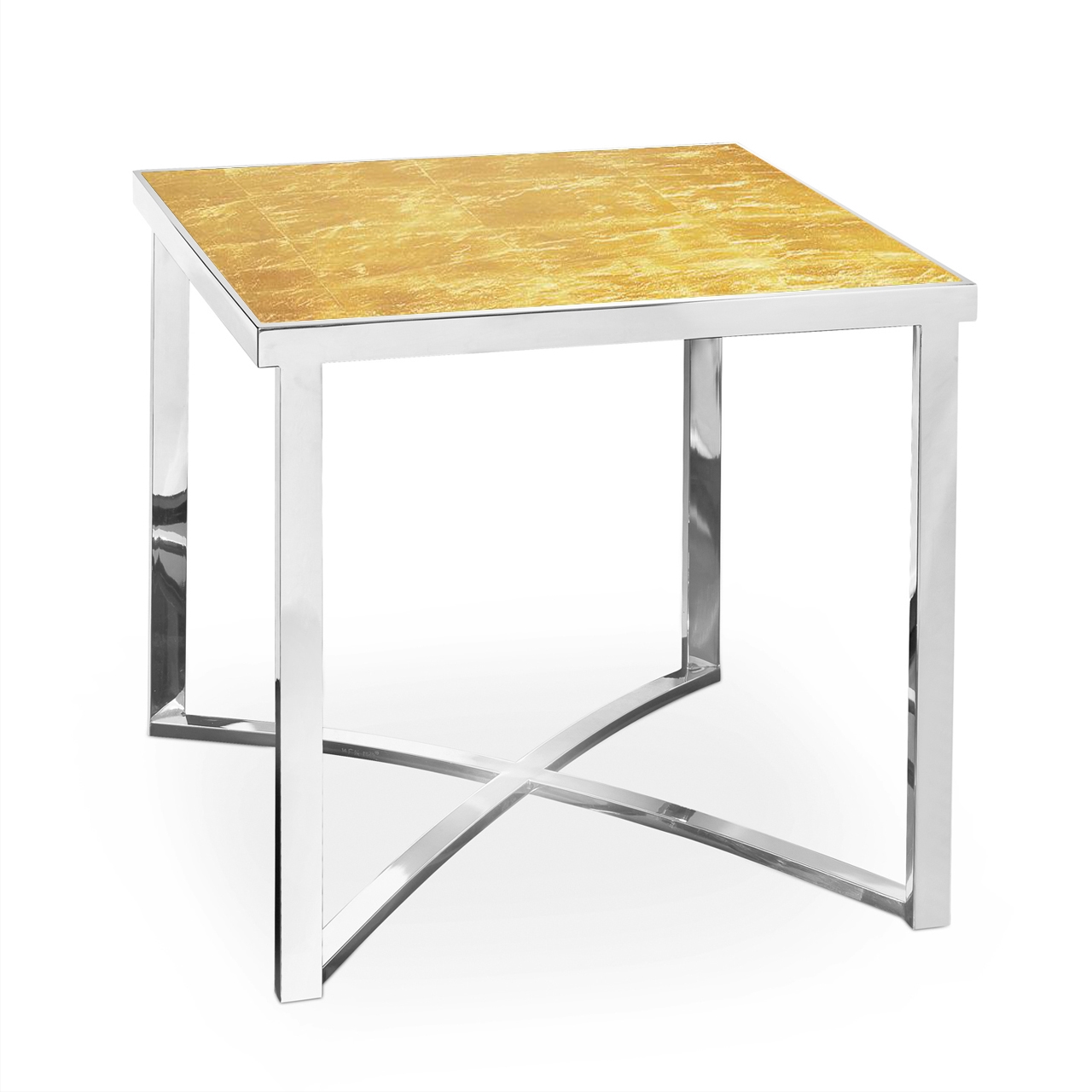 710099,85 ABHIKA БОКОВОЙ СТОЛ CHROMO X H51 52X52 TURQUOISE 710099.85 - Вид №1