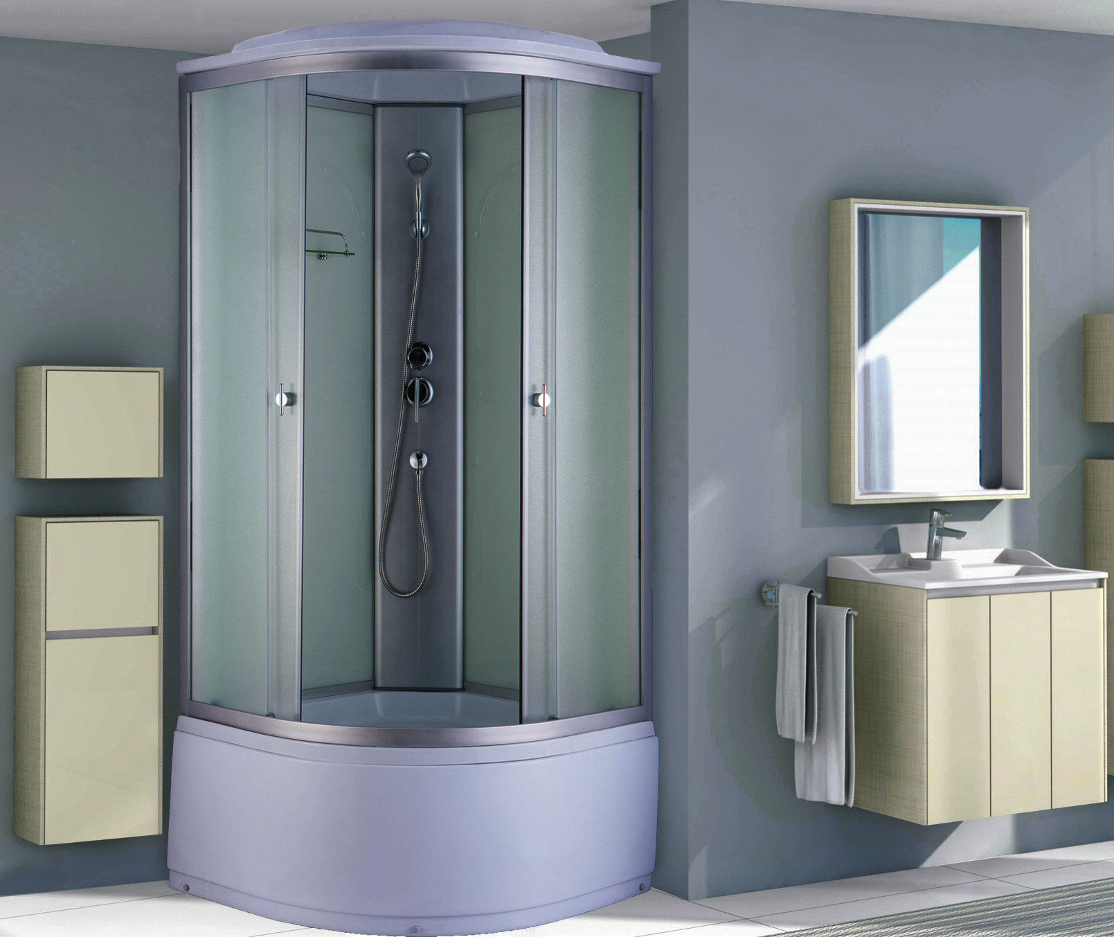 Душевая кабина NG- 2308-14 (900х900х2150) высокий поддон(45см) стекло МАТОВОЕ Niagara Classic 23081424