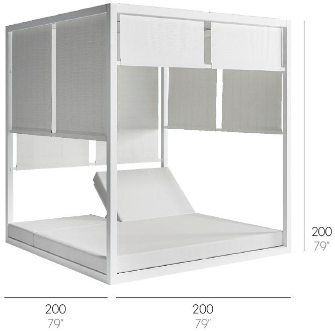 GANDIABLASCO Откидывающаяся грядка из термолакированного алюминия с балдахином Daybed sun-id-1362080 - Вид №5