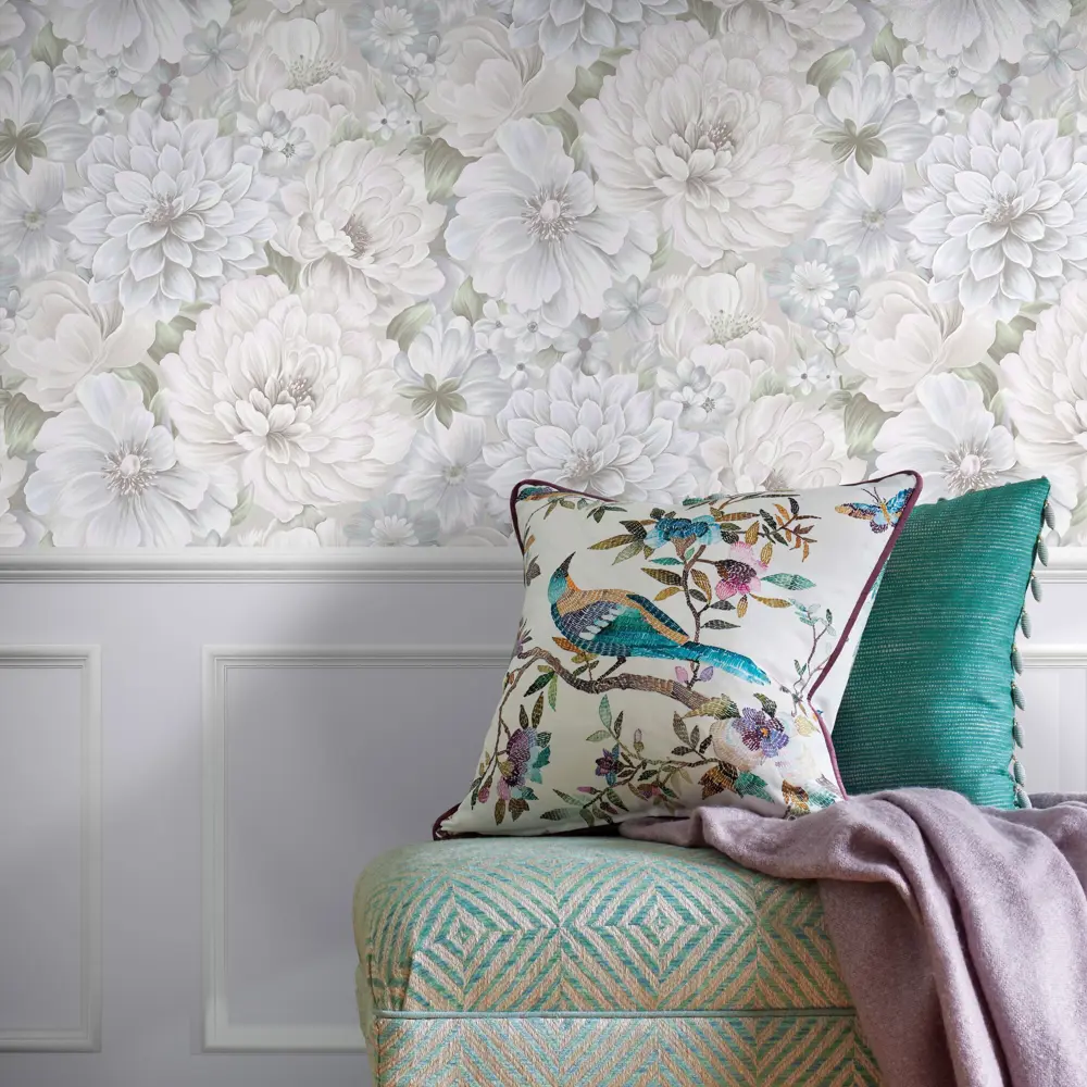 Erismann Laure: Флизелиновые обои небесно-голубого оттенка для гармонии интерьера 89372666 Laura STLM-1386196 - Вид №5