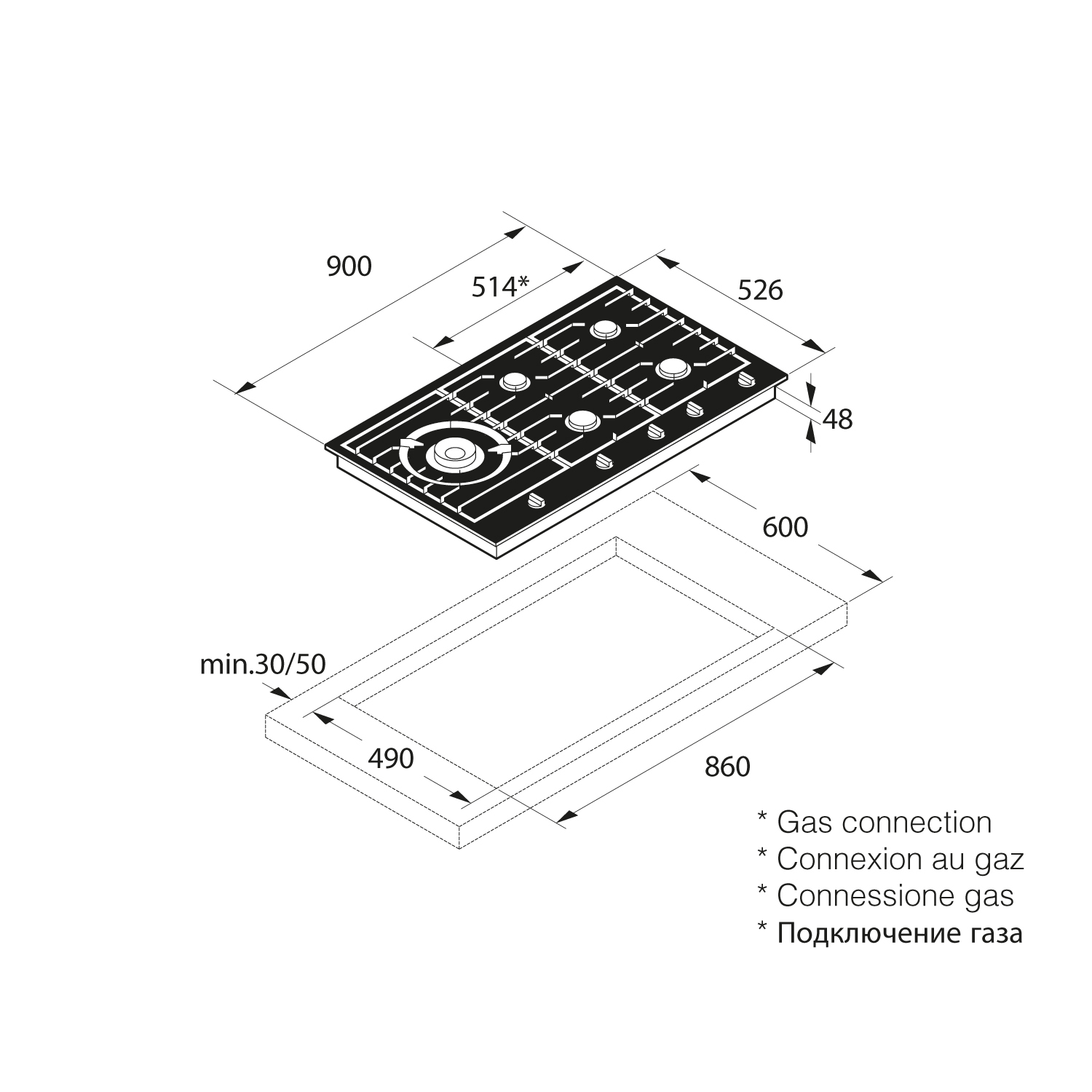 5485183 Газовая варочная поверхность Asko HG1986AB STDN-0147006 - Вид №1