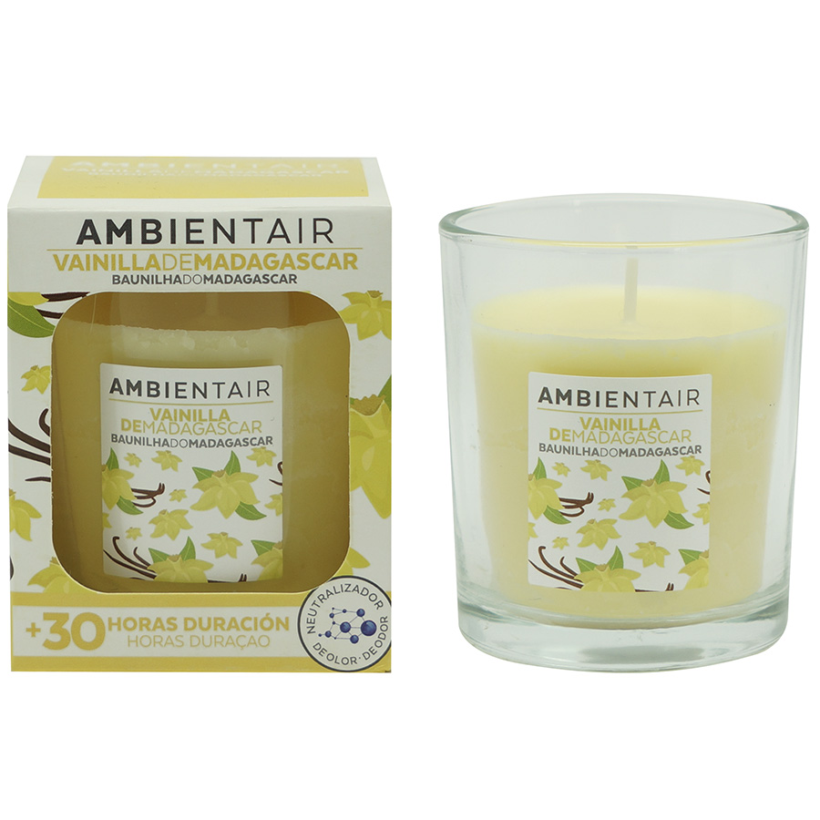 VV001VNAA Свеча ароматическая мадагаскарская ваниль 30 ч Ambientair 