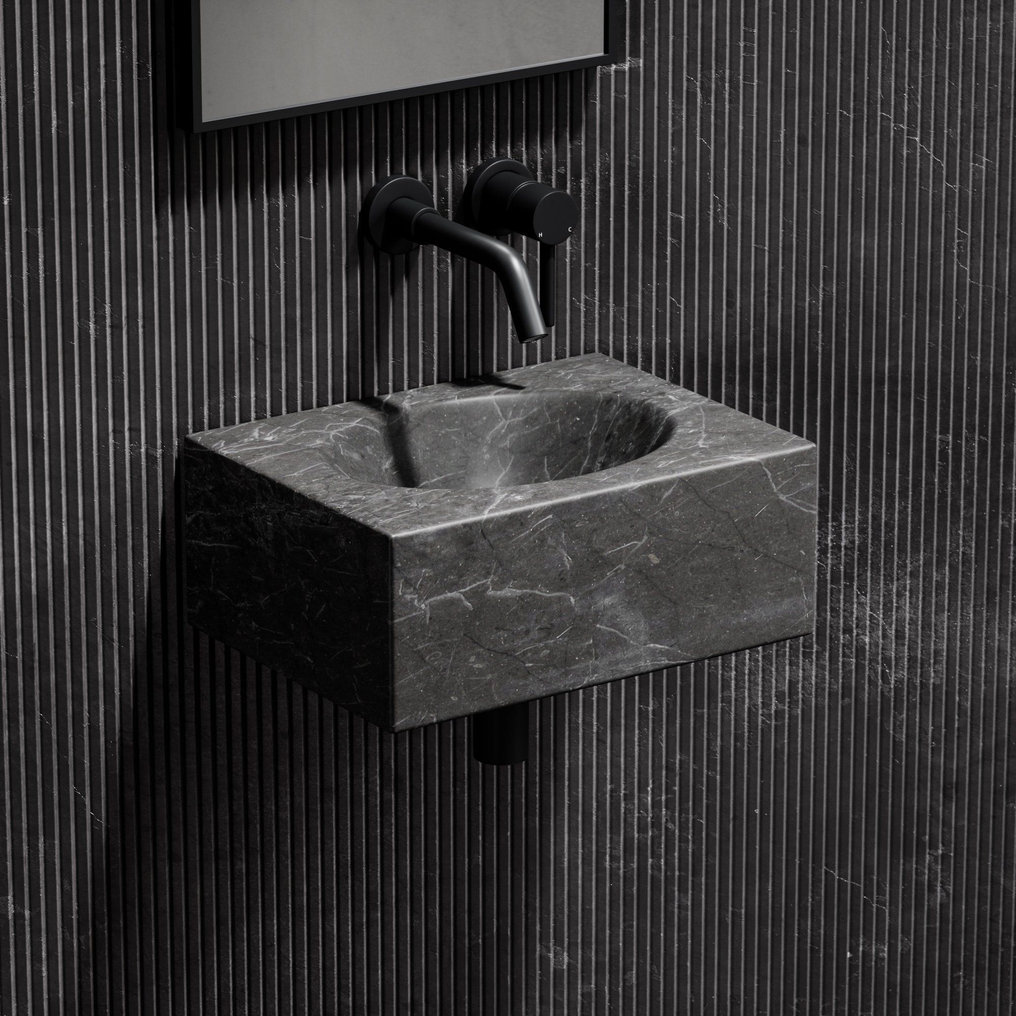 Одиночный овальный подвесной умывальник из мрамора Pietra Grey LUSSO COCO ARCH-00083220 - Вид №2