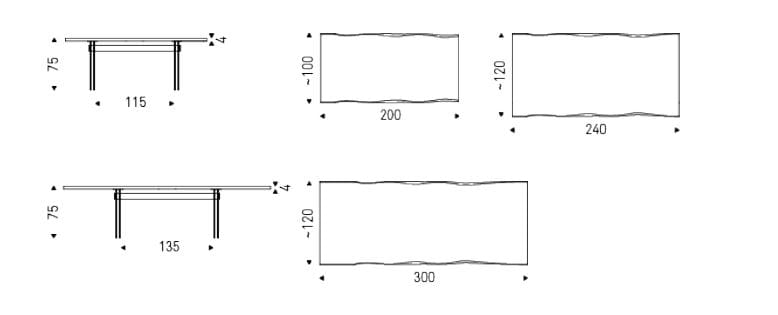 Прямоугольный стол из дерева и стекла Cattelan italia IKON ARCH-00093582 - Вид №4