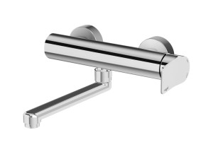 Настенный кухонный смеситель с поворотным изливом