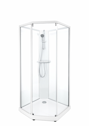 558.132.00.1 IDO Showerama 10-5 900x800 Classic, IDO Showerama pelare Classic Vit 