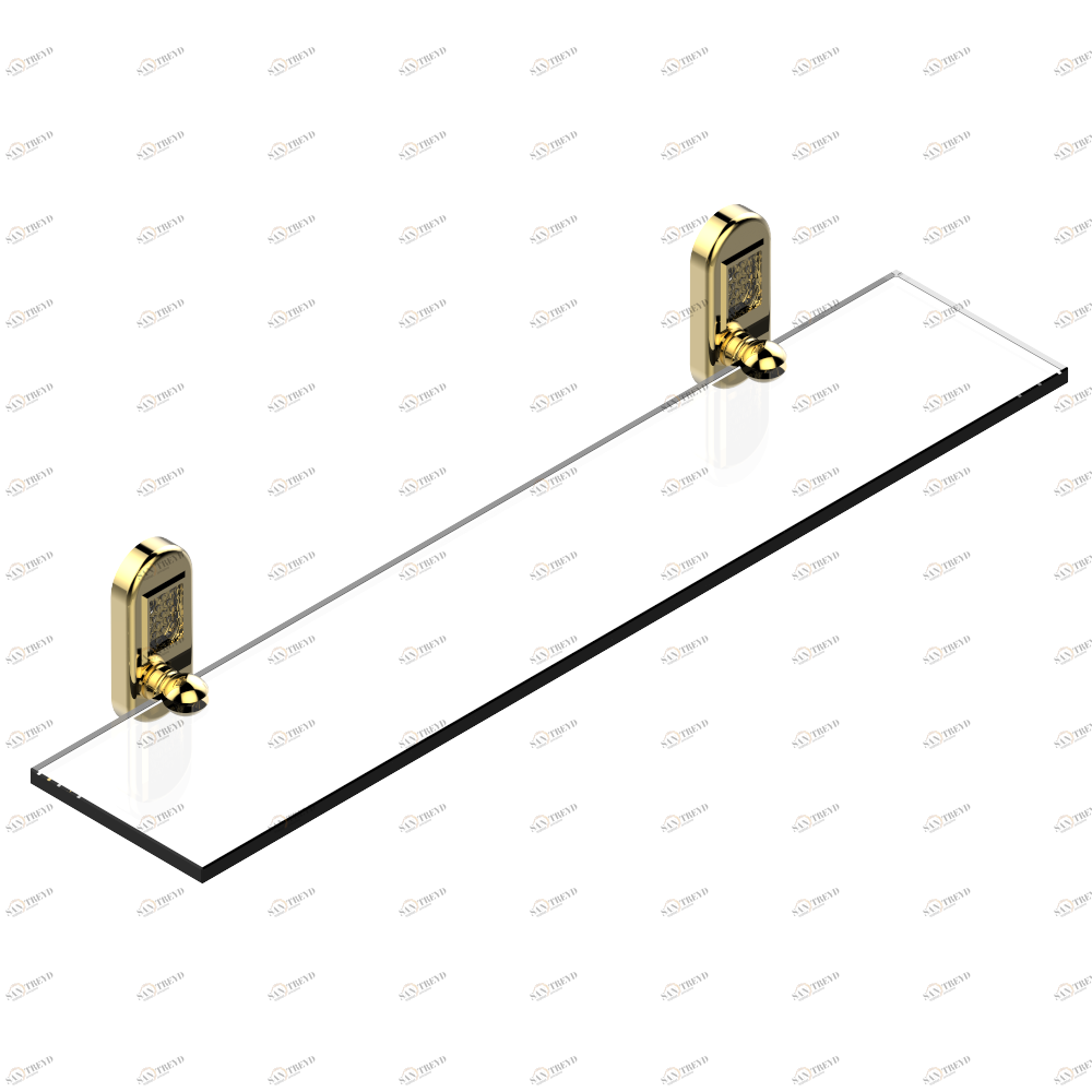 A2F-564 Полка стеклянная 60 cм с кронштейнами Thg-paris Naïade Покрытие PVD золотистый цвет A2F-564 CAT.F