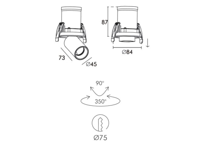 Алюминиевый утопленный регулируемый светодиодный прожектор 247LAB Twentyfour7 ARCH-00133067 - Вид №4