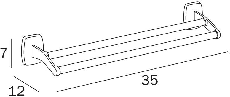 INDA® Двойная металлическая вешалка для полотенец Export A2219 - Вид №2