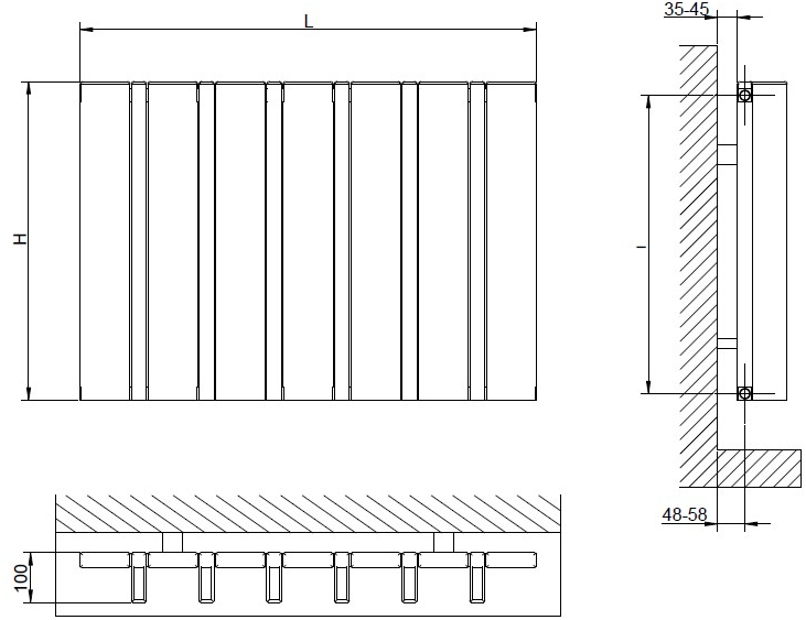 CORDIVARI Горизонтальный алюминиевый радиатор Neo design sun-id-1501215 - Вид №7