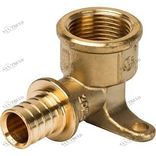 Угольник с креплением 20x3/4" аксиальный для труб из сшитого полиэтилена STOUT SFA0009002034