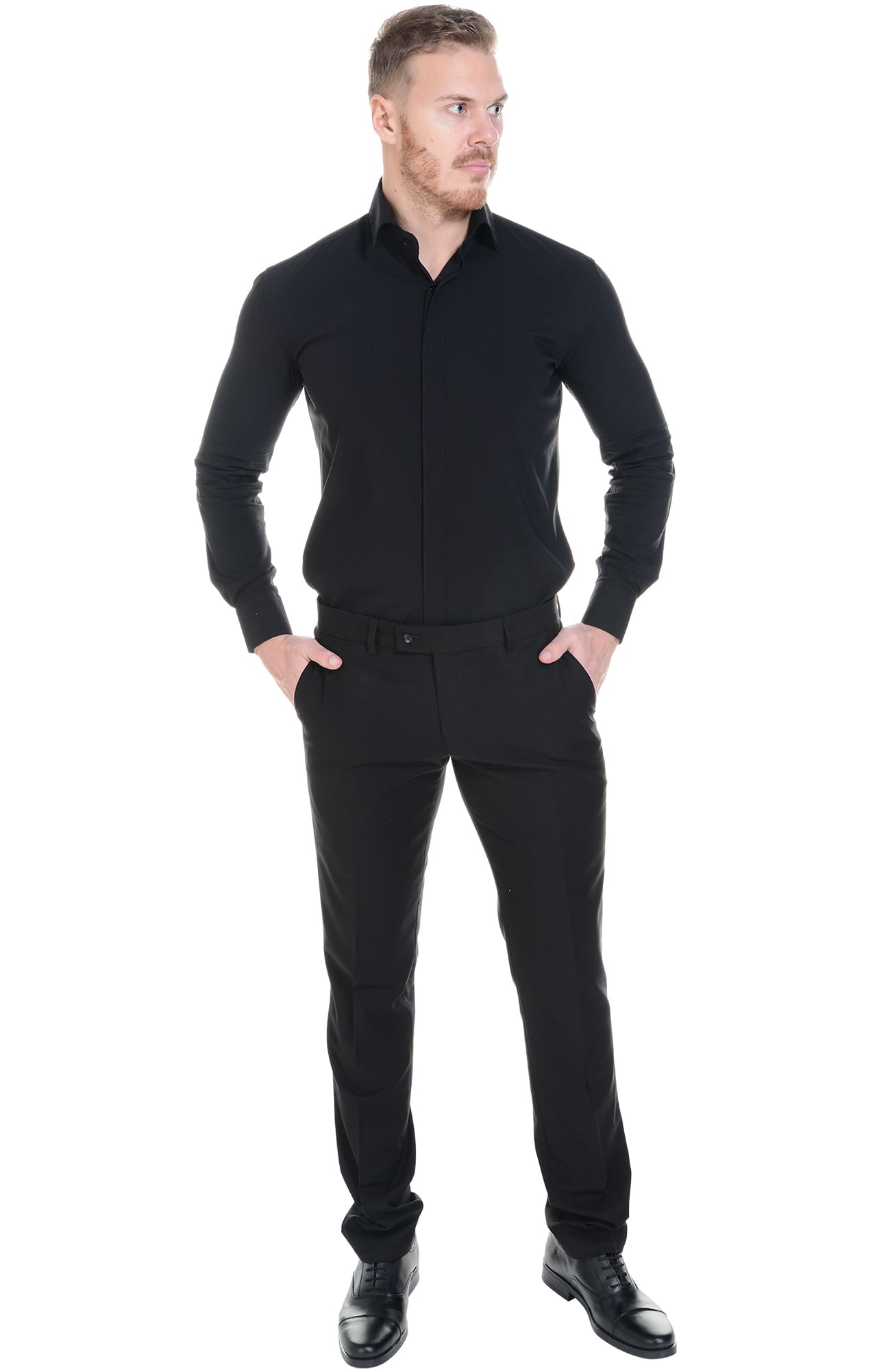 62482 Рубашка мужская  black El-Risto  Корпоративная одежда  размер 43/176-182  - Вид №9