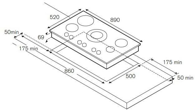Bertazzoni Встроенная газовая плита Professional Pm36 5 00 x - Вид №1