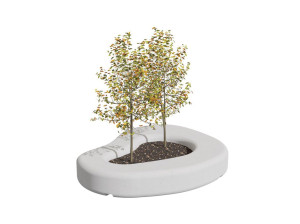 Низкая бетонная плантатор