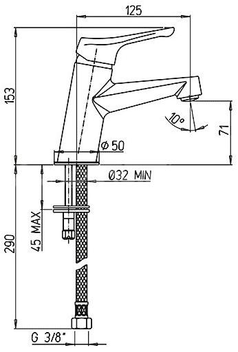 Paini Bios 05CR205/574 смеситель для раковины - Вид №1
