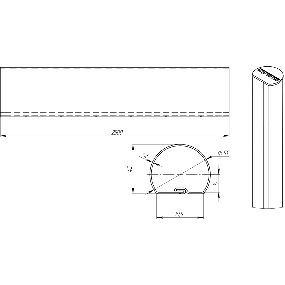 Столб заборный Santreyd 51x2500 мм с оцинковкой для надежного ограждения 17597528 STLM-0008412 - Вид №4