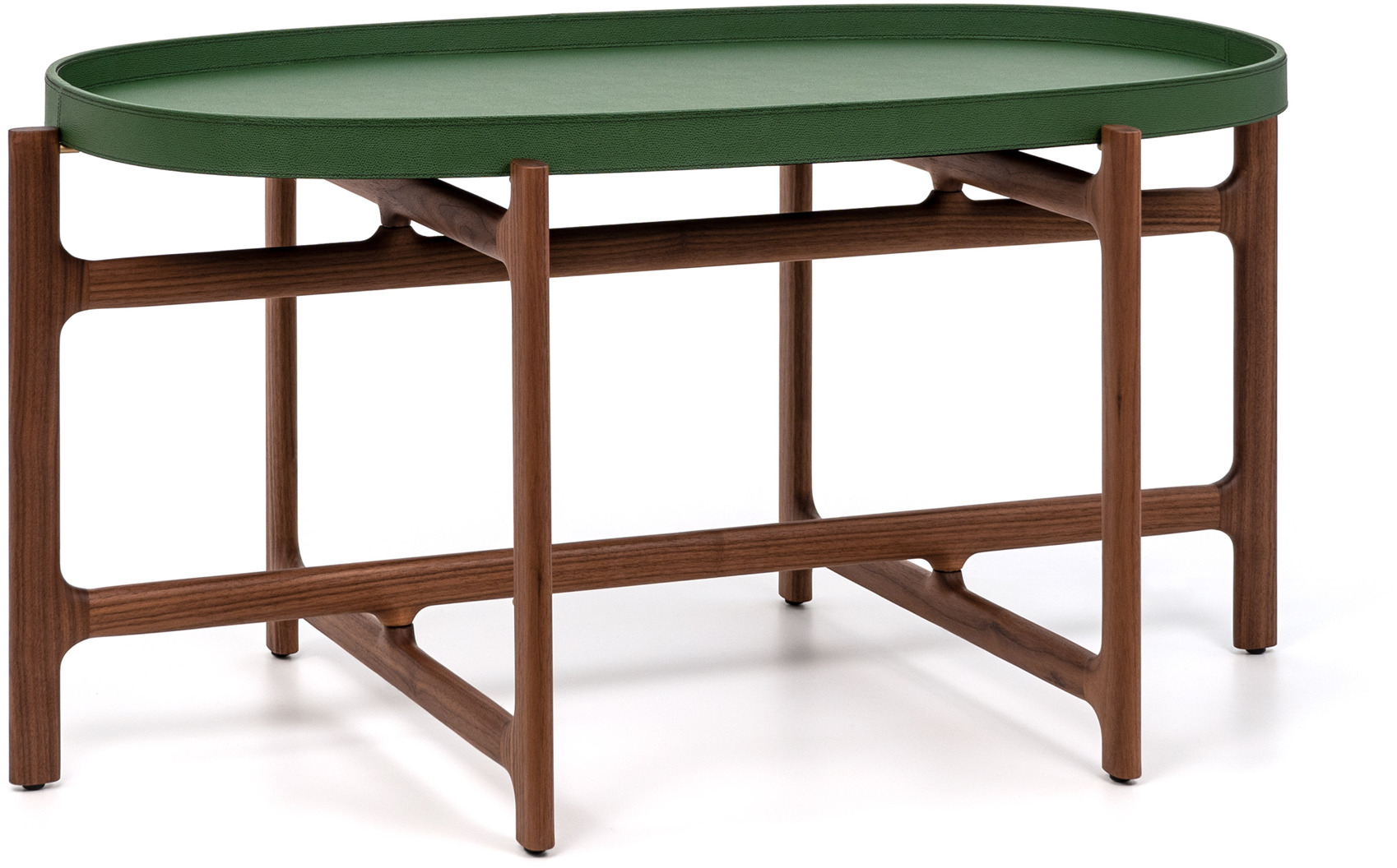 Складной столик Челси - 60X106XH48 см / зернистая кожа_серо-коричневый