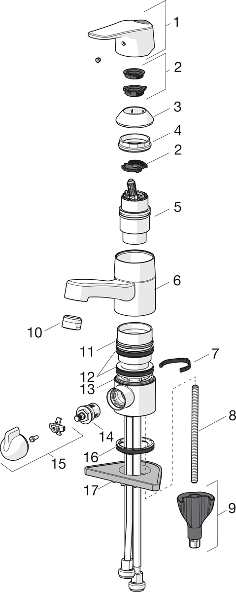 Oras 1813G Смеситель для умывальника с клапаном 1813G Vega Хром  - Вид №4