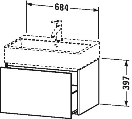XS409401818 XSquare Тумбочка подвесная Белый матовый, декор Duravit - Вид №1