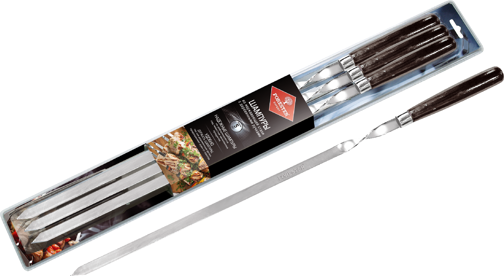 87672998 Набор шампуров Forester сталь STLM-0074793 Santreyd