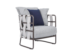 Тканевое садовое кресло с подлокотниками
