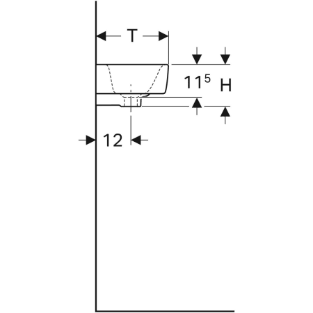 276140000 Раковина Geberit Renova Compact, с укороченным вылетом Geberit  - Вид №4