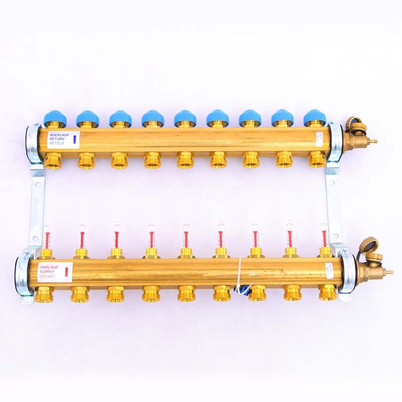 Коллекторная группа HKV/T с термостатическими вентилями и расходомерами WATTS Ind 1"x3/4"ЕК 9 выходов 10004203