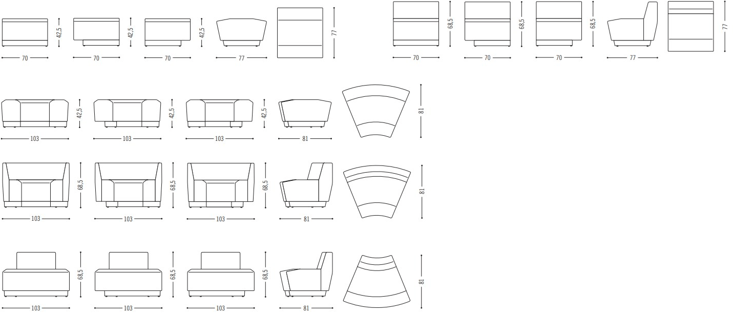 COR Секционный модульный диван из ткани с высокой спинкой Affair sun-id-1414754 - Вид №4