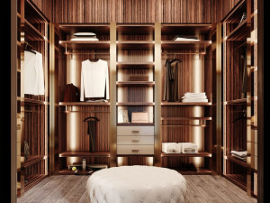 Модульная гардеробная со встроенным освещением на заказ