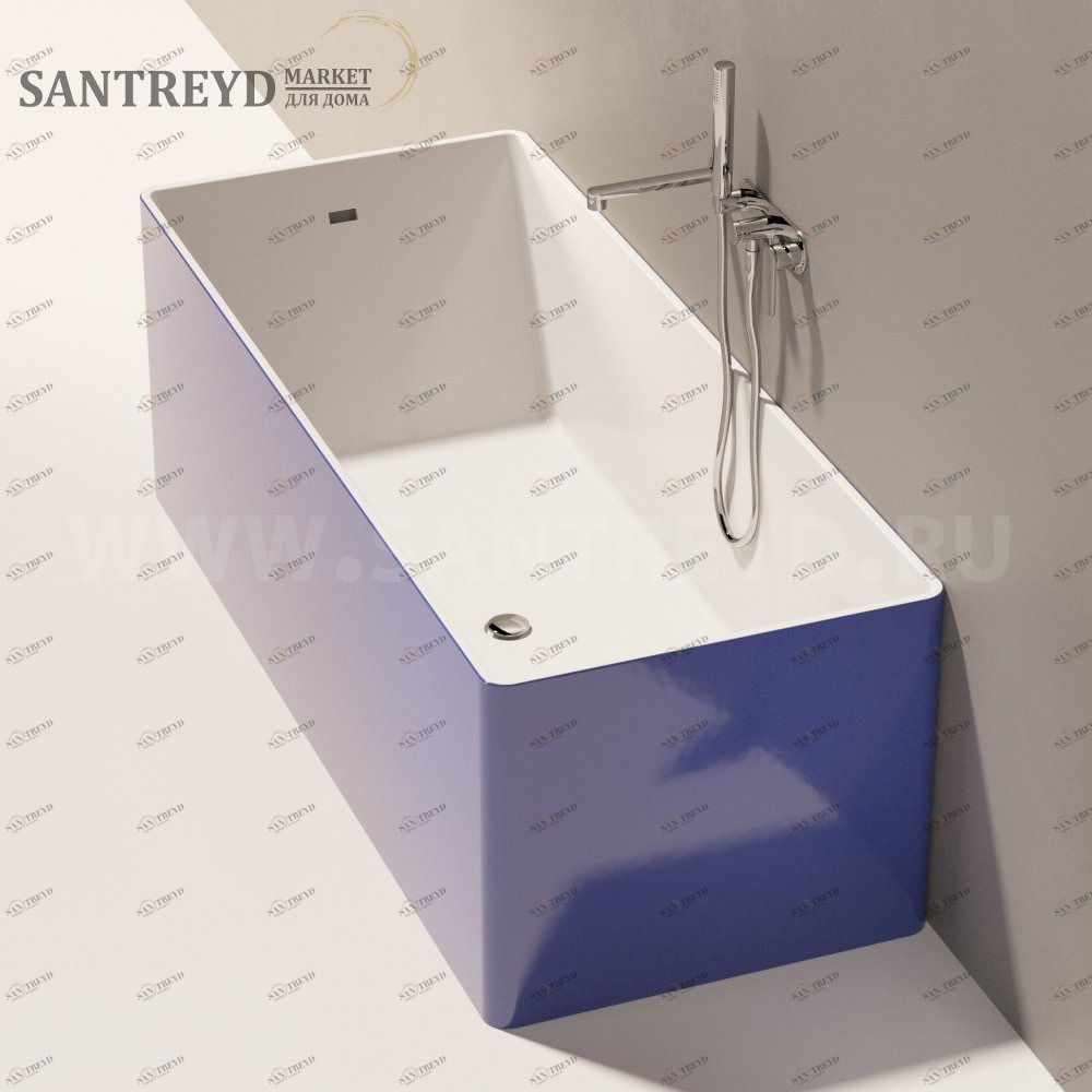 Ванна свободностоящая WASH 170 см синяя Ceramica Flaminia MW170BCULTRAMARINA