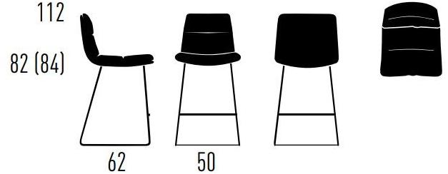 KFF Барный стул на санках с подставкой для ног Arva light sun-id-1473801 - Вид №2