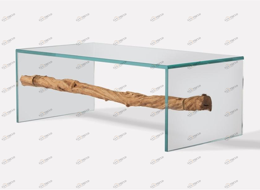 MORADA Прямоугольный журнальный столик из дерева и стекла Wildbeach Wildbeach ct