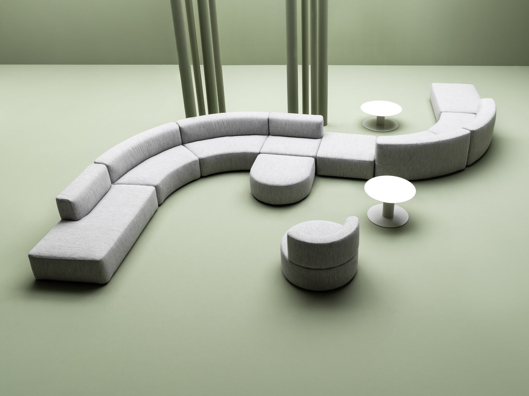 Тканевый изогнутый модульный садовый диван Varaschin Belt ARCH-00070843