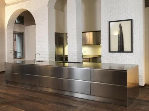 ABIMIS Кухня из нержавеющей стали на заказ с островом Atelier