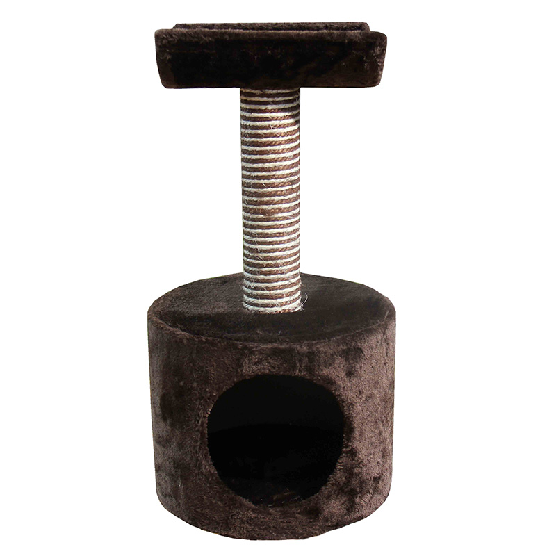 ПР0033768 Когтеточка для кошек Домик с лежанкой 30х30х60см коричневый Foxie 