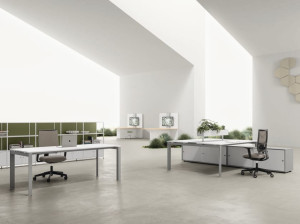 Секционная рабочая станция из меламина и металла