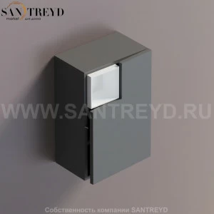 FLAT V Подвесной шкаф с мыльницей с петлями справа. Отделка: темно-серая краска. AFXMO237042DGDG