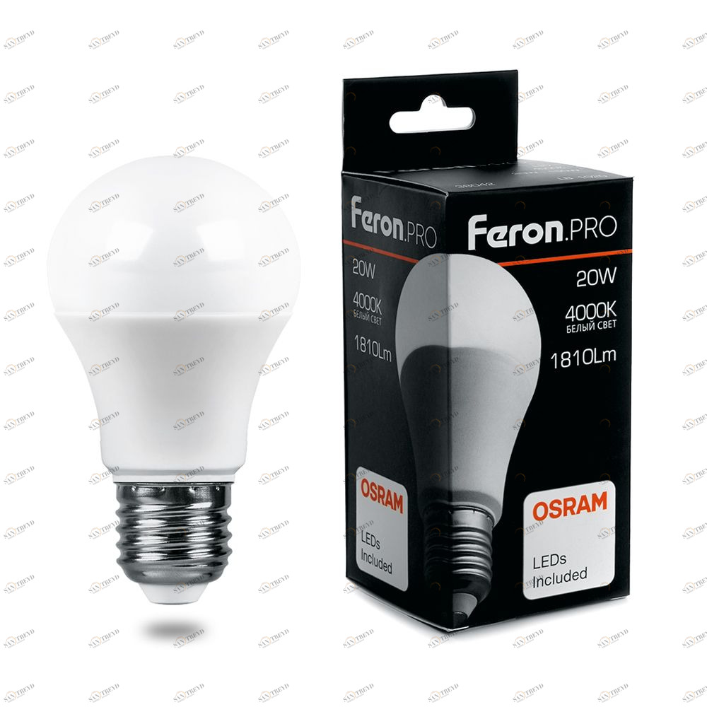 Лампа светодиодная Feron.PRO "Шар" E27 17W 4000K OSRAM LED LB-1017 38039 FERON  00-3956717 Матовый 