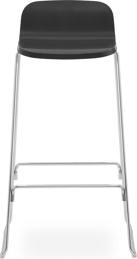 602554 Barstool w. Назад 75 cm Дуб чёрный / Хром Normann Copenhagen Just - Вид №1