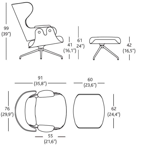 Тканевое кресло с высокой спинкой BD Barcelona LOUNGER ARCH-00090470 - Вид №17