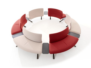 Тканевый изогнутый модульный диван