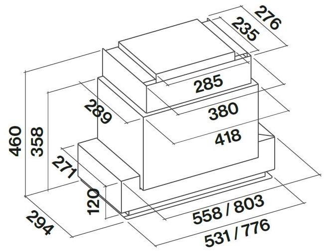 Falmec Встроенная вытяжка из нержавеющей стали с биполярной управляемой ионизацией со встроенным освещением E.ion system sun-id-1482830 - Вид №2