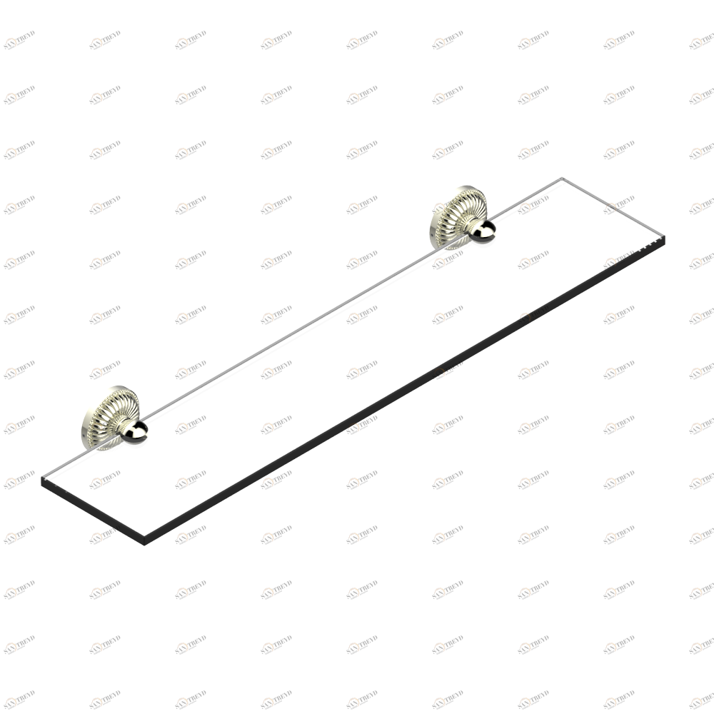 G31-564 Полка стеклянная 60 cм с кронштейнами Thg-paris Cygne Покрытие PVD никель G31-564 CAT.F