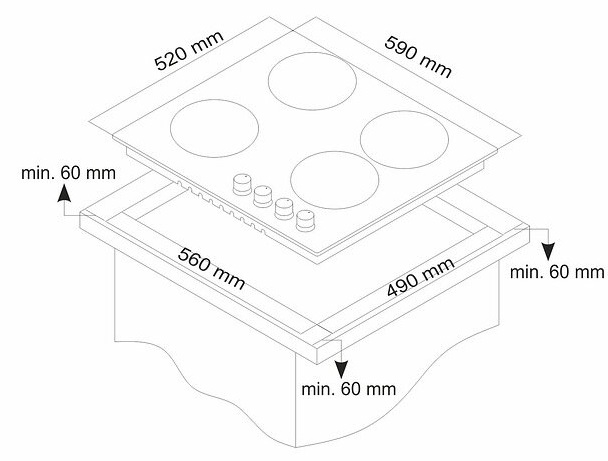 8116237 Комбинированная варочная поверхность Simfer H60V31O512 STDN-0080430 - Вид №6