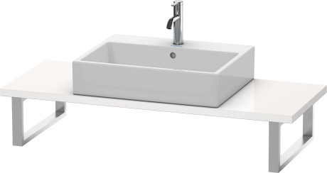 XL104C08585 X-Large Консоль для накладной и встраиваемой сверху раковины компакт Белый глянцевый лак Duravit - Вид №1
