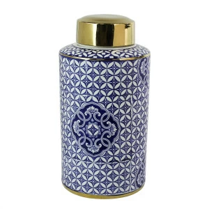 Ваза с крышкой синяя 20 см "Hera" BUREAU ДИЗАЙНЕРСКИЕ 263028 Синий