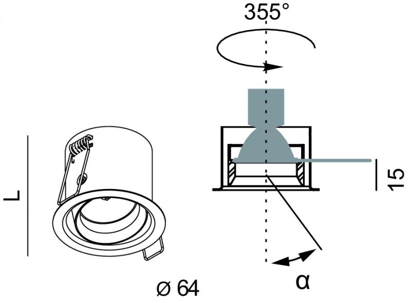 Lucifero's Регулируемый встраиваемый светильник sun-id-1380568 - Вид №6