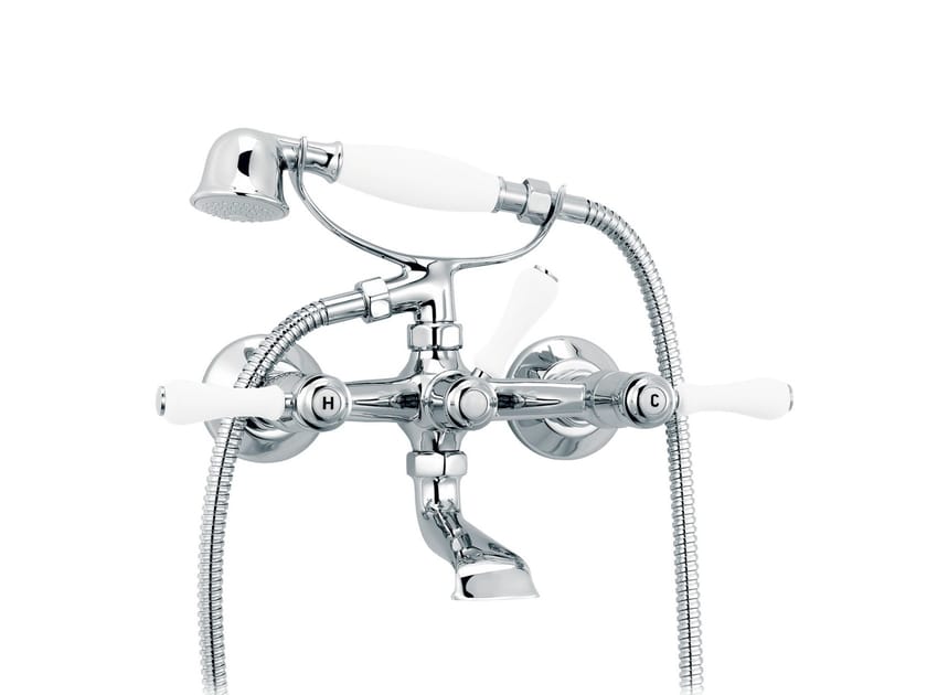 Настенный смеситель для ванны с 2 отверстиями и ручным душем rvb 1935 Лимож ARCH-00143646